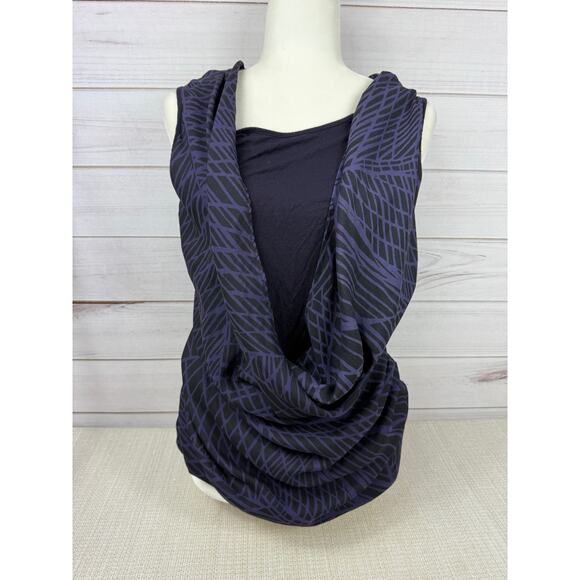 Calvin Klein Draped Sleeveless Blouse Deep Purple Size M Womens - Picture 2 of 7